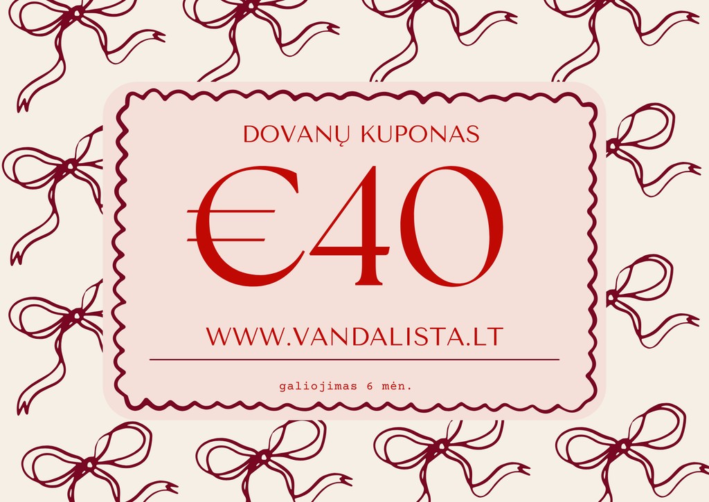 Dovanų kuponas Vandalista - prabangios šilko skarelės dovana tetai