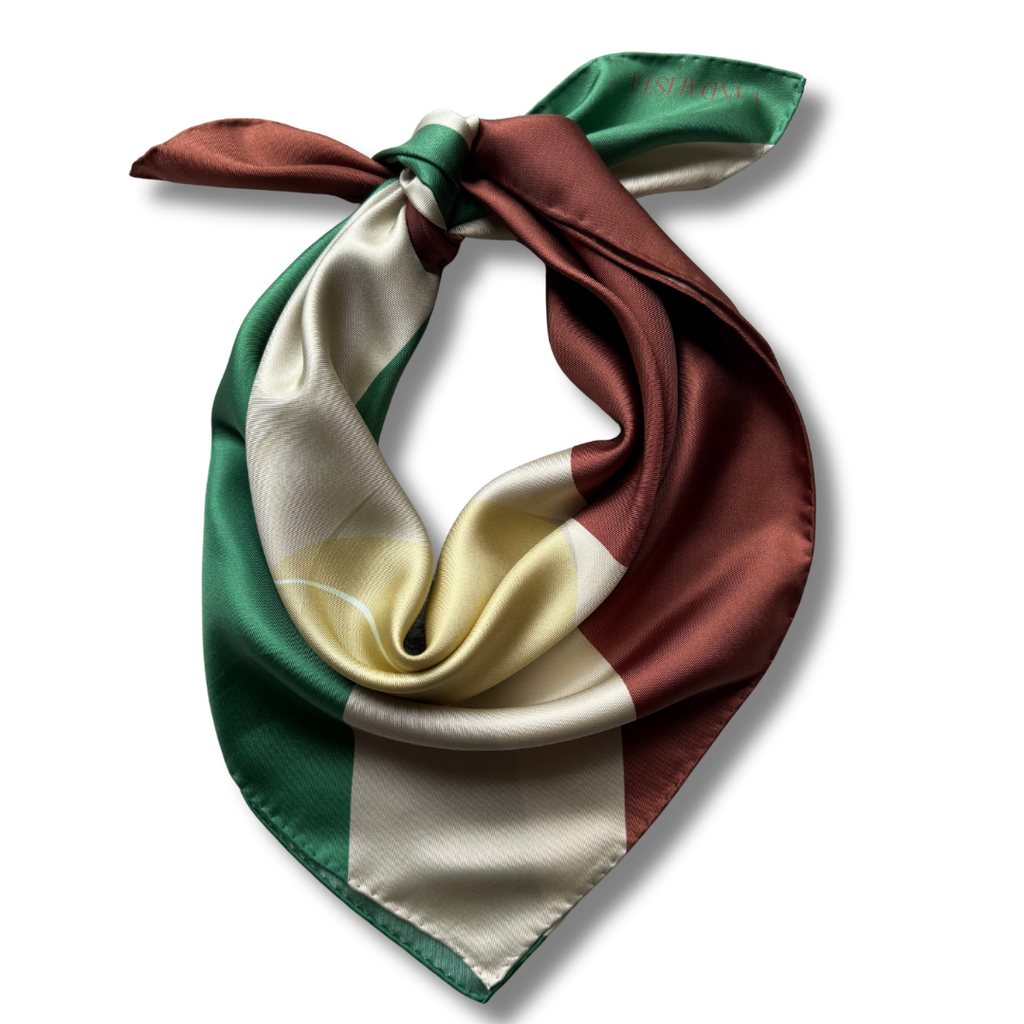 Šilko skarelė HIT - 65x65 cm, 100% šilkas, 14 momų