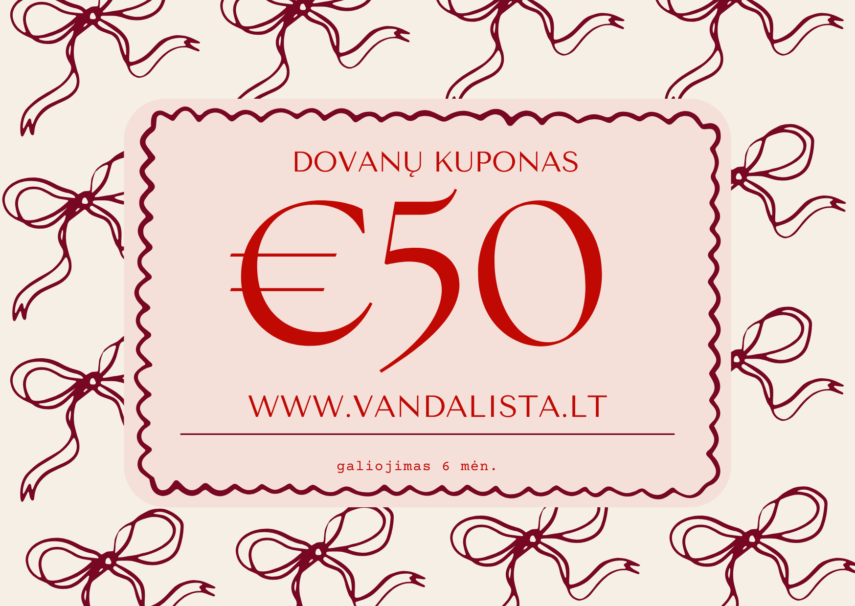 Vandalista dovanų kuponas - elegantiška dovana močiutei